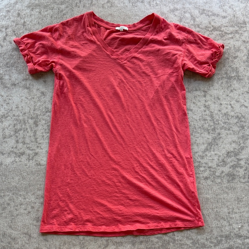 Z Supply V-Neck Short Sleeve Tee in Coral - Picture 4 of 4